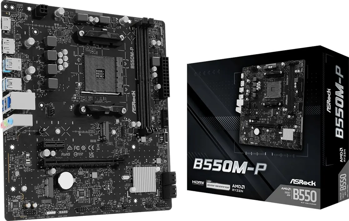 ASRock B550M-P mātesplate, AM4 ligzda, mATX