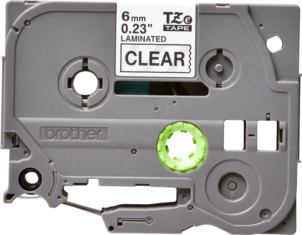 Brother TZE-111 Label Tape 6mm Black on Transparent Photo 2