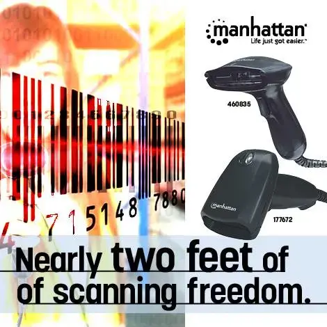 Manhattan Long Range CCD rokas svītrkodu skeneris Photo 2