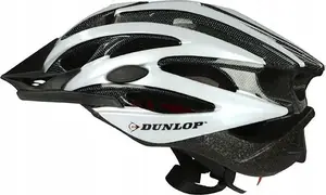 Dunlop MTB Bicycle Helmet, Adjustable, Size M 55-58 cm, White-Black
