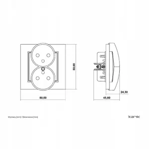 Karlik MINI Double Socket Mechanism with Grounding and Shutter, Sage