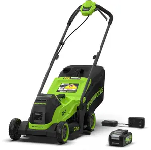 Аккумуляторная газонокосилка Greenworks MO24L411-01 24В 33 см с аккумулятором 4 Ач и зарядным устройством