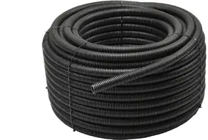 AKS RKGS 25 Corrugated Conduit, 750N, Black, with Draw Wire, 25m