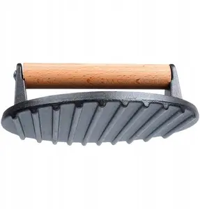 Atusa Cast Iron Round Grill Press for Burgers and Steaks
