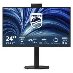 Philips 24B2U3301H/00 23.8 collu Full HD IPS monitors ar iebūvētiem skaļruņiem un augstuma regulēšanu