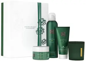 Rituals The Ritual of Jing dāvanu komplekts: ķermeņa skrubis 125g, ķermeņa krēms 100ml, dušas putas 200ml un aromātiskā svece 140g