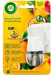Air Wick Electric Plug-in Air Freshener Starter Kit, Passion Fruit & Tropical Mango, 19 ml