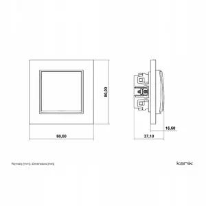 Karlik MINI Push-button switch mechanism, bell, sage color 61MWP-4