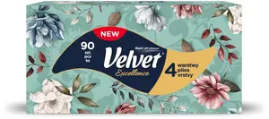 Косметические салфетки Velvet Excellence, 4-слойные, 90 листов, белые