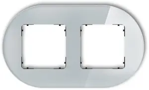 Karlik Universal Double Round Frame, Glass Effect, Grey Frame with Black Base