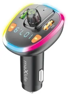 Maxlife MXFT-04 BT FM Transmitter with Bluetooth, Dual USB Charging Ports and microSD Slot