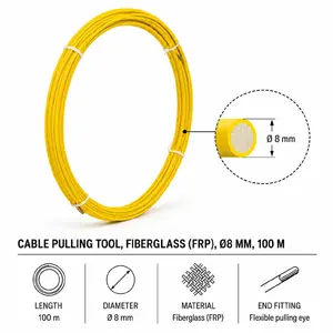 electro base Cable Pulling Rod, Fiberglass (FRP), Ø8.0 mm, 100 m