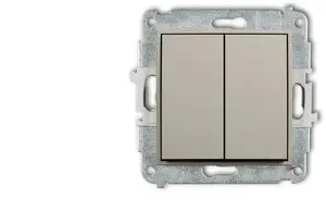 Karlik MINI Double Intermediate Switch Mechanism, 2-Gang, Taupe, 60MWP-66.1