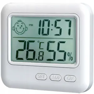 Retoo E988 Digital Indoor Thermometer and Hygrometer with Clock and Alarm