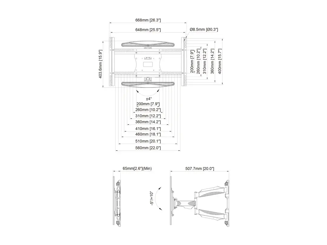 Multibrackets M VESA Flexarm Full Motion sienas stiprinājums Photo 6
