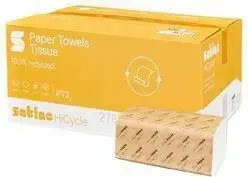 Satino by Wepa HiCycle Hand Towels, 2-Ply, V-Fold, 100% Recycled Paper, Natural White