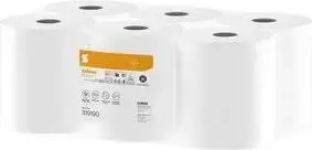 satino by wepa HiCycle Hand Towel Roll, 2-Ply, 138m, 100% Recycled Tissue, Bright White, Waffle Embossed, 6 Rolls