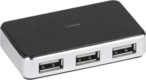 Vivanco VVITHUB2V4PORTS USB 2.0 Type-A Interface Hub, Black and Silver