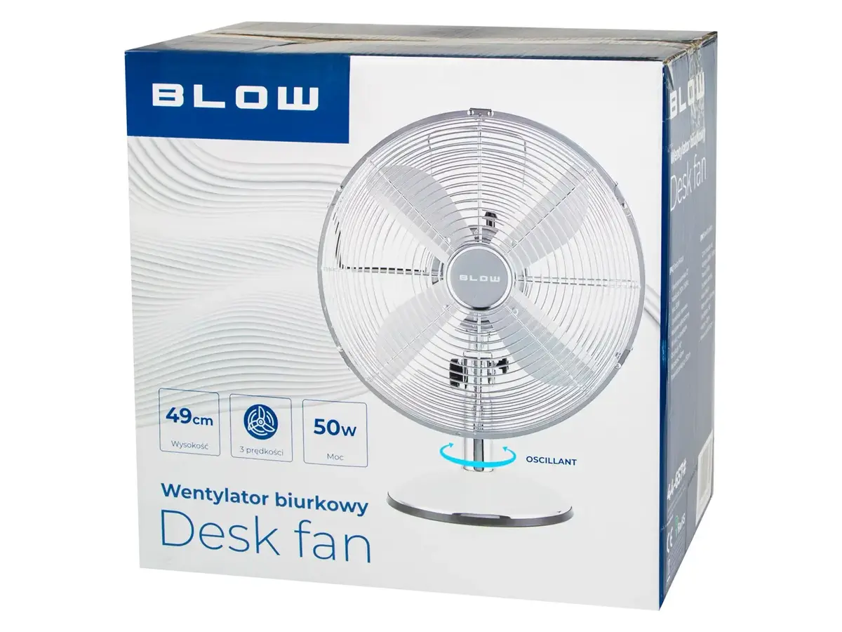 Настольный вентилятор BLOW 12" 30 см 50 Вт серебристый Photo 7