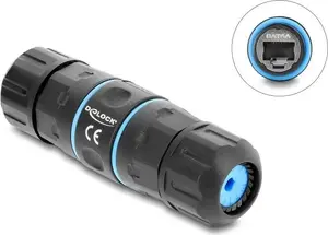 Кабельный соединитель Delock 90658 RJ45 розетка на RJ45 розетку Cat.6A с резьбой M20 x 1.5 IP68