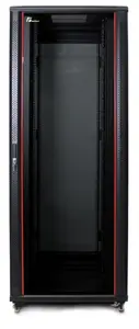 ProBase 42U 19-inch Floor-Standing Server Cabinet, Glass Door, Black, Unassembled