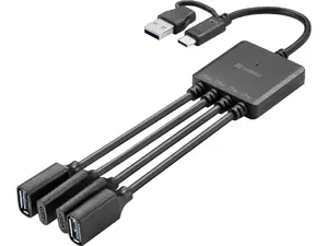 Разветвитель Sandberg USB-C/A на 2A+2C с поддержкой USB 3.2 Gen 1