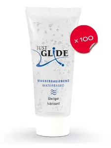 Just Glide Water-Based Lubricant 20 ml, 100-Piece Display Set