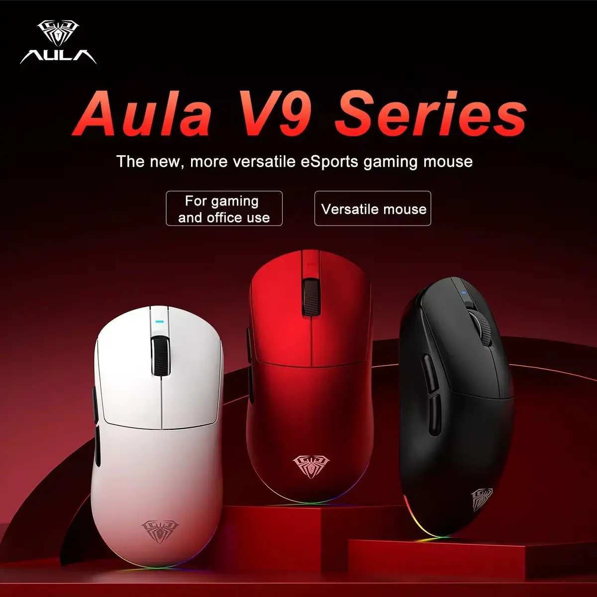 AULA V9PRO spēļu pele — 30000 DPI, trīs režīmi Photo 4