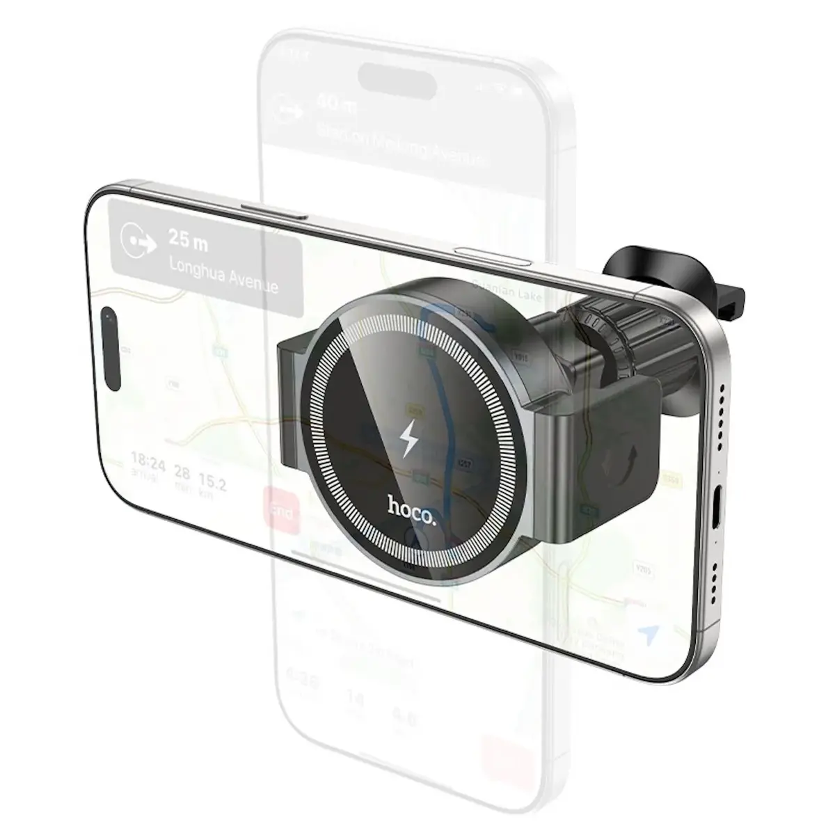 Hoco HW35 MagSafe automašīnas lādētājs un turētājs 15W Photo 3