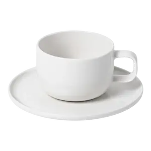 Qualitier Fine & Pure Porcelain Cup 280ml with 15cm Saucer, White