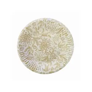 Paw Decor Collection Rose Peonies Paper Plates 18cm, 8 Pieces