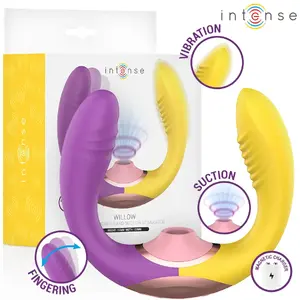 Стимулятор INTENSE Willow 3-в-1 с функцией вакуума и вибрации, 10 режимов