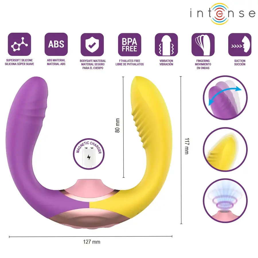 INTENSE Willow 3-in-1 vakuuma un vibrācijas stimulators Photo 4