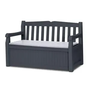 Keter Eden Garden Bench 265L Storage Bench Grey