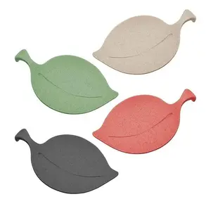 Koziol Leaf-shaped Snack Bowl Set, 4 Pieces, Plastic, Coral, Cream, Green, Grey