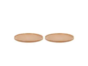 Secret de Gourmet 24598 Round Porcelain Dinner Plate, Cream, 2-Piece Set
