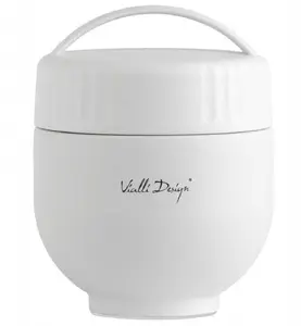 Vialli Design Fuori Food Thermos 680 ml with Container and Spoon, White