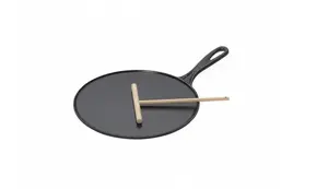Le Creuset Crepe Pan, 27 cm, Round, Black