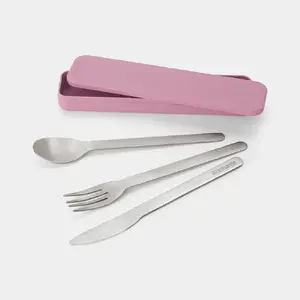 Набор столовых приборов Brabantia 241925, 3 предмета, розовый, сталь