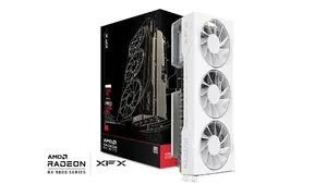 Видеокарта XFX Swift Radeon RX 9070 GRE White, 12 ГБ GDDR6, трехвентиляторное охлаждение, PCIe 5.0