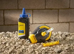 Stanley STHT47312-0 Chalk Line Reel Set with 3:1 Gear Ratio, Blue Chalk and Line Level