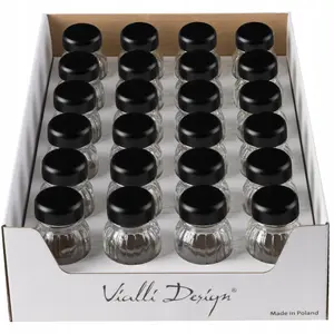 Подставка для специй Vialli Design Vilagio с 24 стеклянными баночками, черная