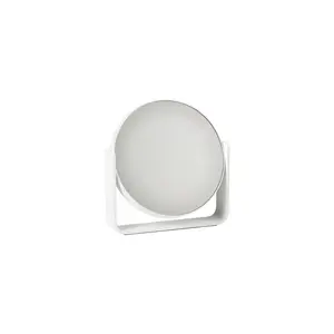 Zone Denmark Ume 28223 Freestanding Round Makeup Mirror with 5x Magnification, White