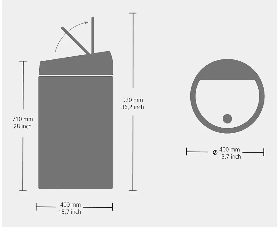Veļas grozs Brabantia Bo Touch 60 l Mineral Moonlight Black Photo 4
