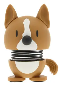 Коллекционная фигурка Hoptimist Corgi коричнево-белая из АБС-пластика и стали