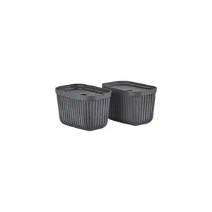 Zone Denmark 31770 Paper Flowerpot, Black, 3.2 L, 2-Piece Set