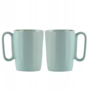 Vialli Design Fuori Ceramic Mugs with Handle, 250 ml, Mint, Set of 2