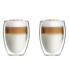 Vialli Design Noa High Double-Walled Glass Set, 360 ml, 2 Pieces