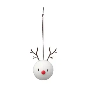 Hoptimist Reindeer Ornament Collectible Figure, White, 2 Pieces