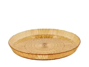BITZ 30682 apaļš servēšanas trauks, stikls, dzintara krāsa, 30 cm